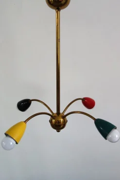 Vierarmiger Vintage Sputnik Kronleuchter, 1960er