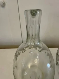 Viktorianische Karaffen aus geschliffenem Glas, 1880er, 2er Set