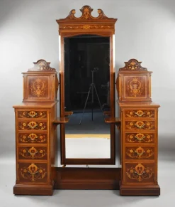 Viktorianischer Frisiertisch mit Intarsien von Edwards & Roberts, 1885