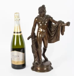 Viktorianischer Künstler, Antike Skulptur des griechischen Gottes Apollo, 19. Jh., Bronze