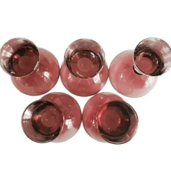 Vintage Art Deco Glaskaraffe mit Gläsern in Lila, 1950er, 6er Set
