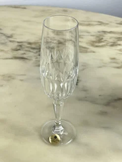 Vintage Champagnergläser aus Böhmischem Kristallglas, 1980er, 6 . Set