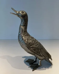 Vintage Enten aus versilberter Bronze, 1970er, 3er Set