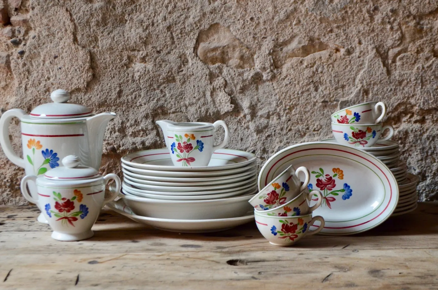Vintage Geschirrset, 1940er, 36er Set