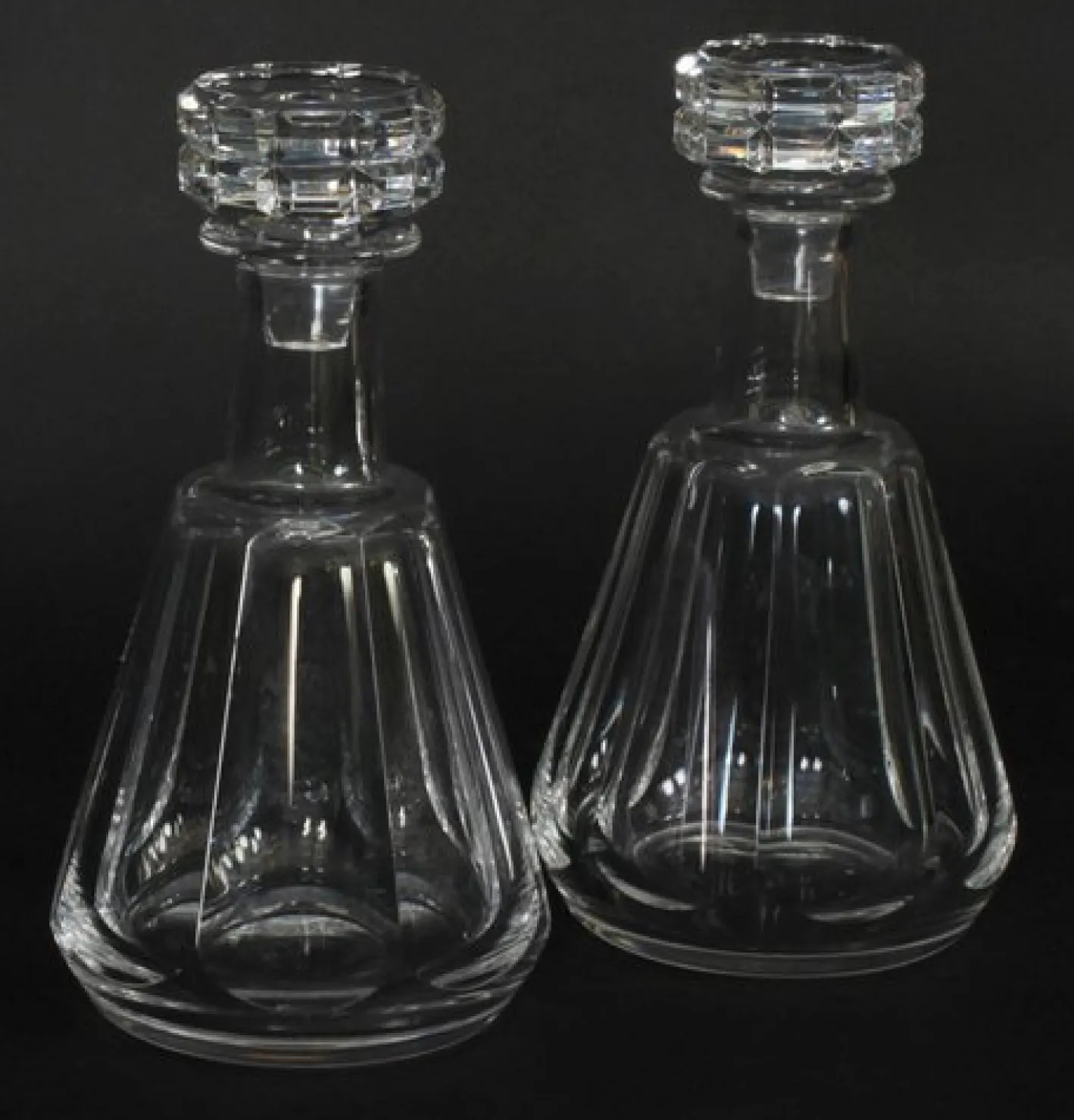 Vintage Harcourt Talleyrand Kristallglas Dekanter Baccarat zugeschrieben, 1950er, 2er Set