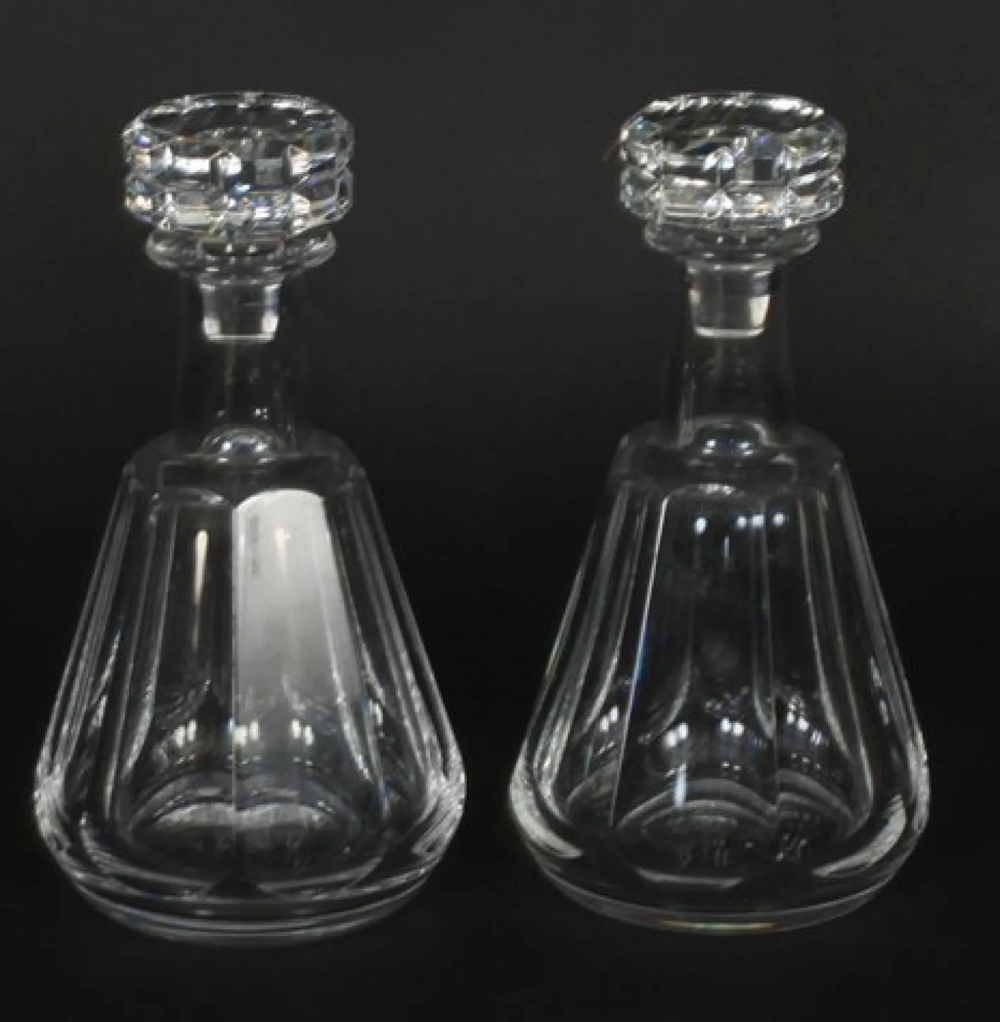 Vintage Harcourt Talleyrand Kristallglas Dekanter Baccarat zugeschrieben, 1950er, 2er Set