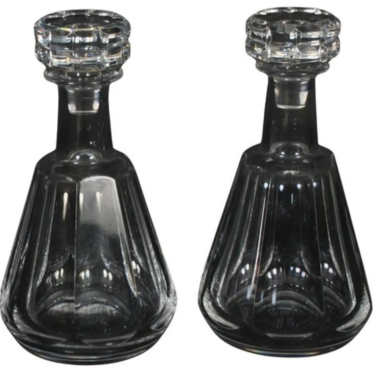 Vintage Harcourt Talleyrand Kristallglas Dekanter Baccarat zugeschrieben, 1950er, 2er Set