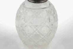 Vintage Jugendstil Liberty Parfümflasche aus Glas und Silberkappe, 1910er