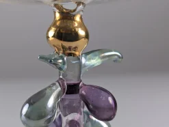 Vintage Kerzenhalter aus Venezianischem Glas & Gold, 1950er, 2er Set