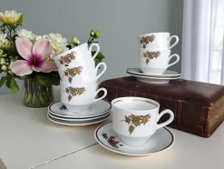Vintage Mokkatassen-Set von Graf von Henneberg Ilmenau, 1960er, 8er Set