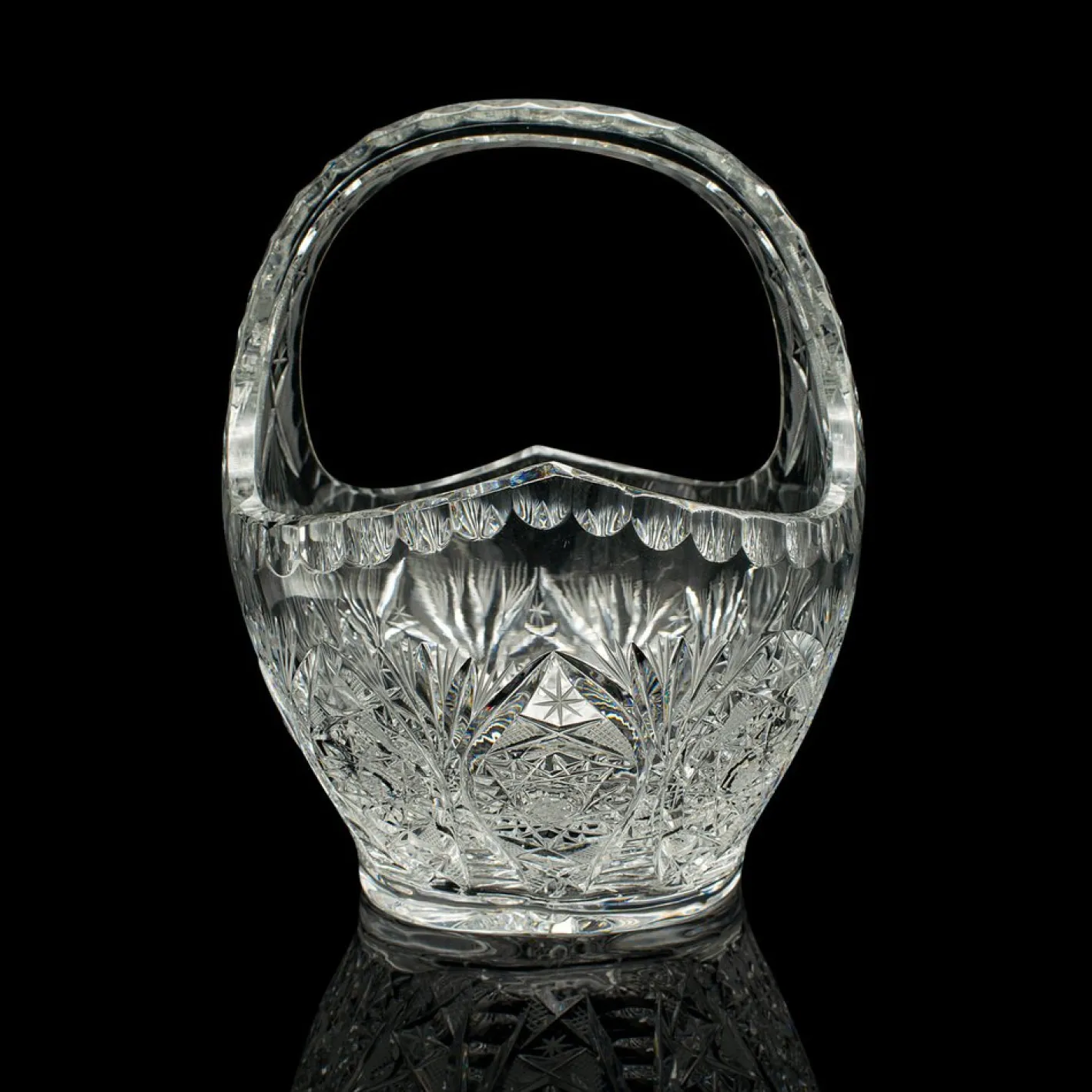 Vintage Obstkrug aus Kristallglas, 1950er