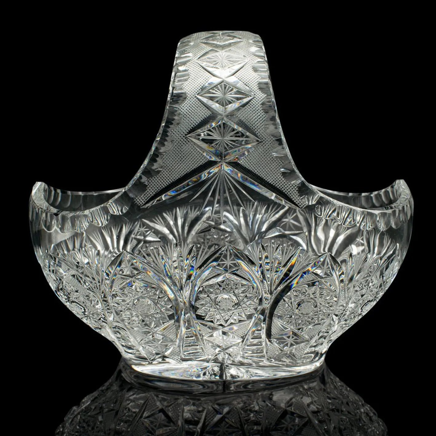 Vintage Obstkrug aus Kristallglas, 1950er