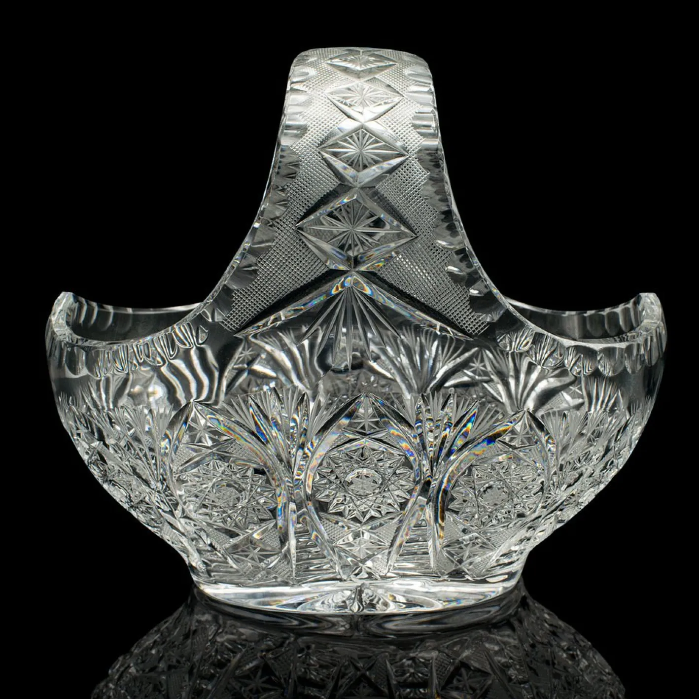Vintage Obstkrug aus Kristallglas, 1950er