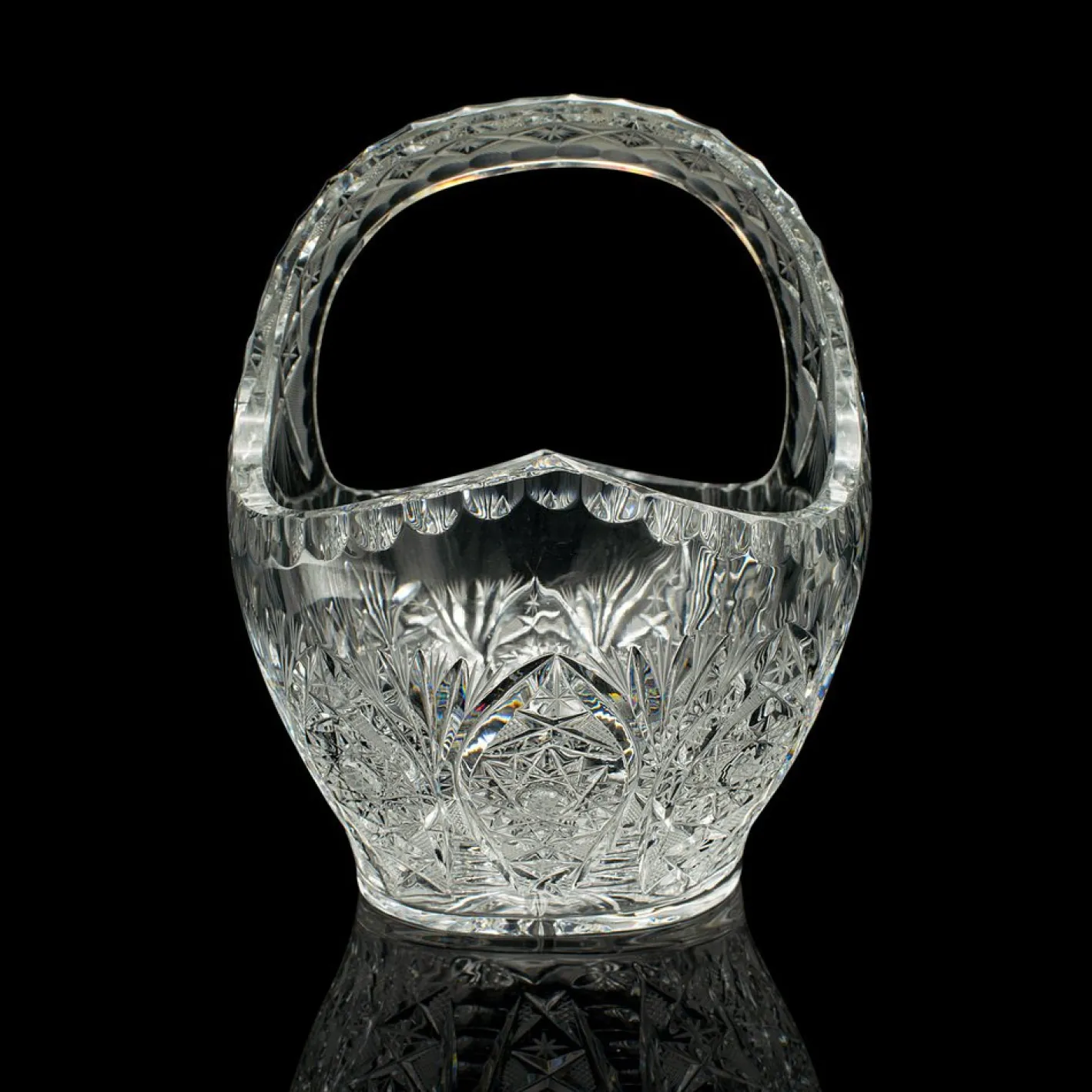 Vintage Obstkrug aus Kristallglas, 1950er