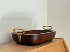 Vintage Schale aus Holz & Messing von Carl Auböck für Werkstätte, Wien, 1960er