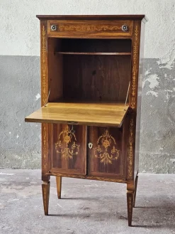 Vintage Sekretär mit Intarsien im Louis XVI-Stil, 1950er