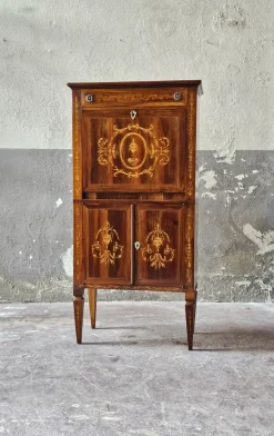 Vintage Sekretär mit Intarsien im Louis XVI-Stil, 1950er