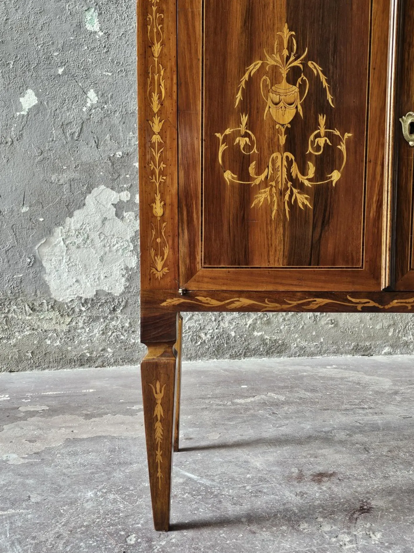 Vintage Sekretär mit Intarsien im Louis XVI-Stil, 1950er