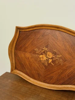 Vintage Serviertablett aus Holz mit Intarsien