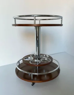 Vintage Servierwagen aus Metall & Mahagoni, 1970