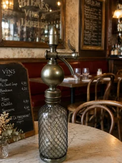 Vintage Siphon aus Glas & Metall, 1900