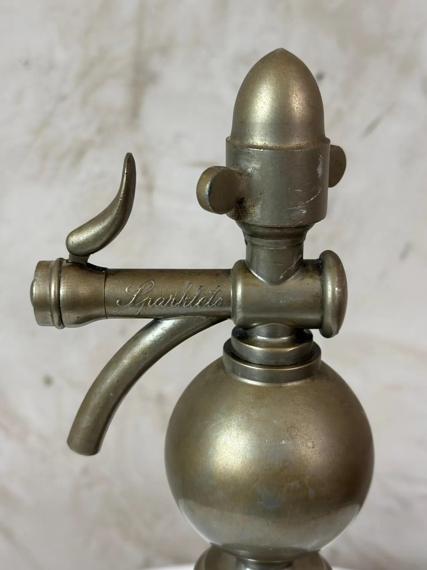 Vintage Siphon aus Glas & Metall, 1900