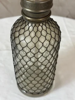 Vintage Siphon aus Glas & Metall, 1900