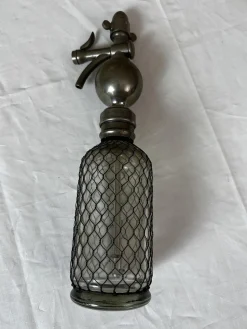 Vintage Siphon aus Glas & Metall, 1900