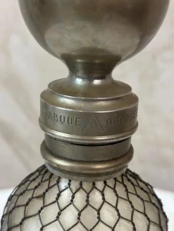 Vintage Siphon aus Glas & Metall, 1900