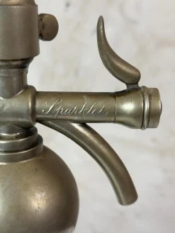 Vintage Siphon aus Glas & Metall, 1900