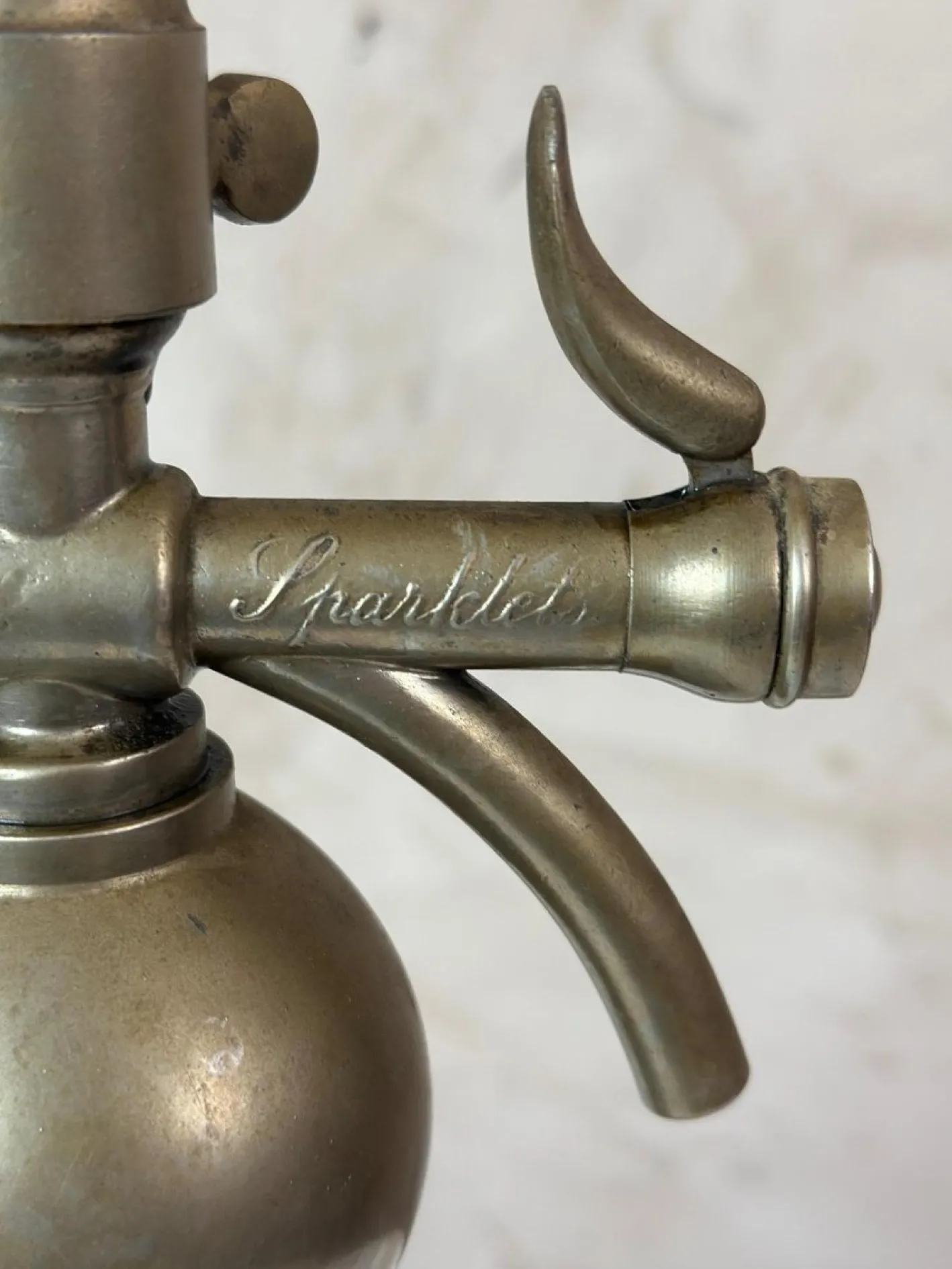 Vintage Siphon aus Glas & Metall, 1900