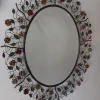 Vintage Spiegel aus Messing in Rosette