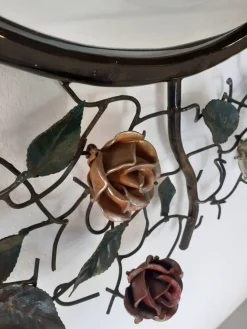 Vintage Spiegel aus Messing in Rosette