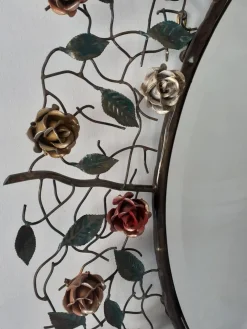 Vintage Spiegel aus Messing in Rosette