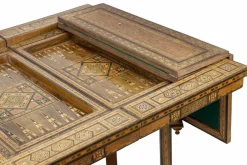 Vintage Spieltisch aus Holz mit Intarsien, Italien, frühes 20. Jh