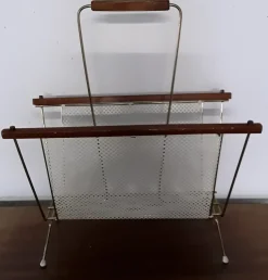 Vintage Zeitungsständer mit Messingrahmen, 1970er