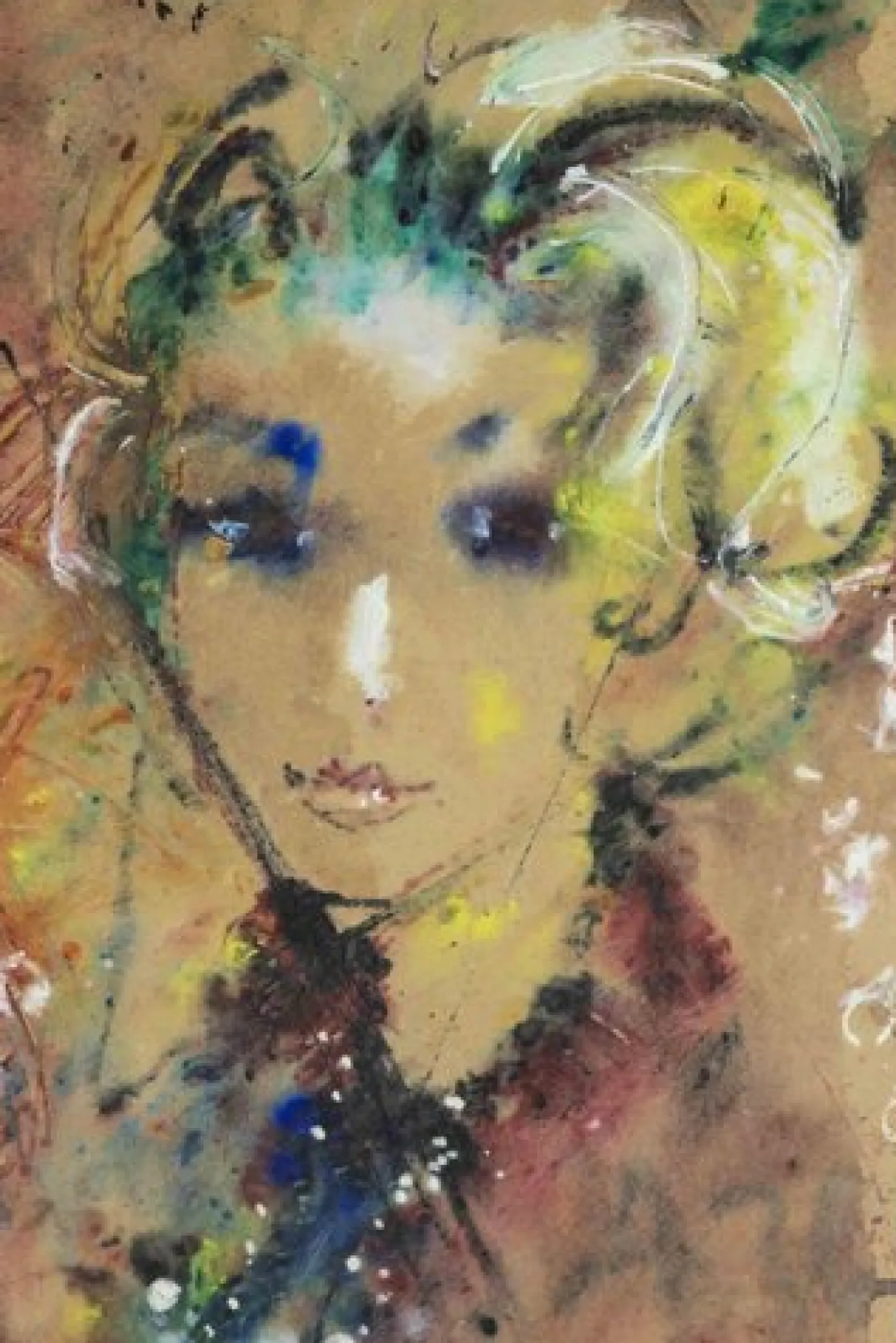 Weibliches Portrait, 1965, Zeichnung auf Papier