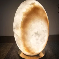 Weiße Rebirth Lichtskulptur aus Onyx von Giulia Archimede