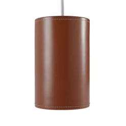 Zylinderförmige Leder Hängelampe von Cuero Design
